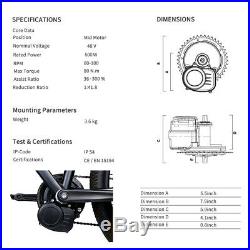 Tongsheng 48V 500W Torque Sensor Mid Drive Motor Electric Bike Conversion Kits