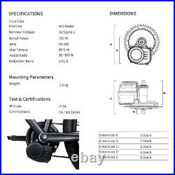 Tongsheng TSDZ2 36V 250W 48V 500W Torque Sensor Mid Motor E-bike Conversion Kits