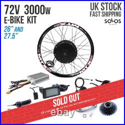 UK 72V 3000W Electric Bicycle Rear Hub Motor Conversion Kit E-Bike Wheel