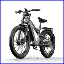 UK Dual Motor Electric Bike 26'' 48V Off-Road Fat Tyre E bike Oil Brakes NEW