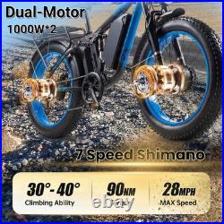 UK Fat Tyre Electric Bike for adul, 48V 23Ah Dual Motor Mountain E-Bike -K17