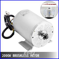 VEVOR Electric Brushless DC Motor 48V 2000W for Go Kart Bicycle with Controller
