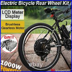 Voilamart 24 Electric Bicycle Conversion Kit E Bike Rear Wheel LCD with Baskets
