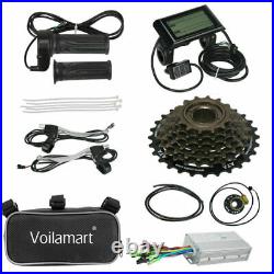 Voilamart 24 Electric Bicycle Conversion Kit E Bike Rear Wheel LCD with Baskets