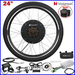 Voilamart 24 Rear Wheel E-Bike Electric Bicycle Motor Conversion Kit with LCD+Bag