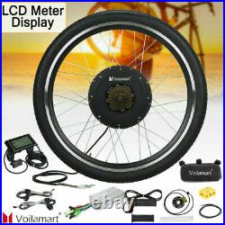 Voilamart 26'' 48V Rear Wheel Electric Bicycle Motor Conversion Kit EBike + Rack