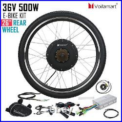 Voilamart 26 500W Electric Bicycle Motor Conversion Kit Rear Wheel EBike PAS