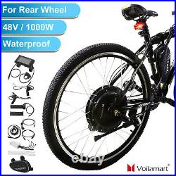 Waterproof 48V 1000W Electric Bicycle Ebike Rear Wheel Conversion Kit 26'' Motor