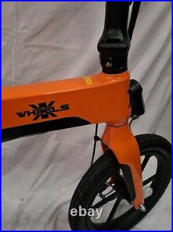 @Wheels Electric Folding Bike Orange 250W Motor Max 25km (Eu Plug) 2321