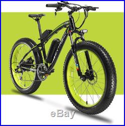 XF660 Green 4.0 inch Fat Tire Electric Mans Mountain Bike 500W 48V Disc Brake
