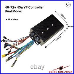 YF Ebike Sensored Brushless Motor Controller 48v/52v 20000-2500W 18-FET 45A KT