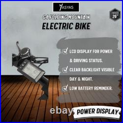 Yasyas 26 Folding Electric Mountain Bike, 250W Motor, 36V Battery, G4 Black